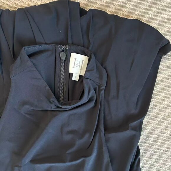 Helsa The Duchess Jersey Midi Dress Small Black Noir Knit Cocktail Party Event - Picture 7 of 10